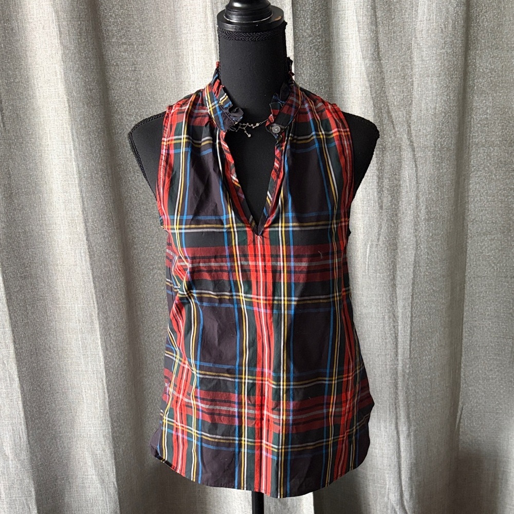 J. Crew Plaid Top - Red and Blue